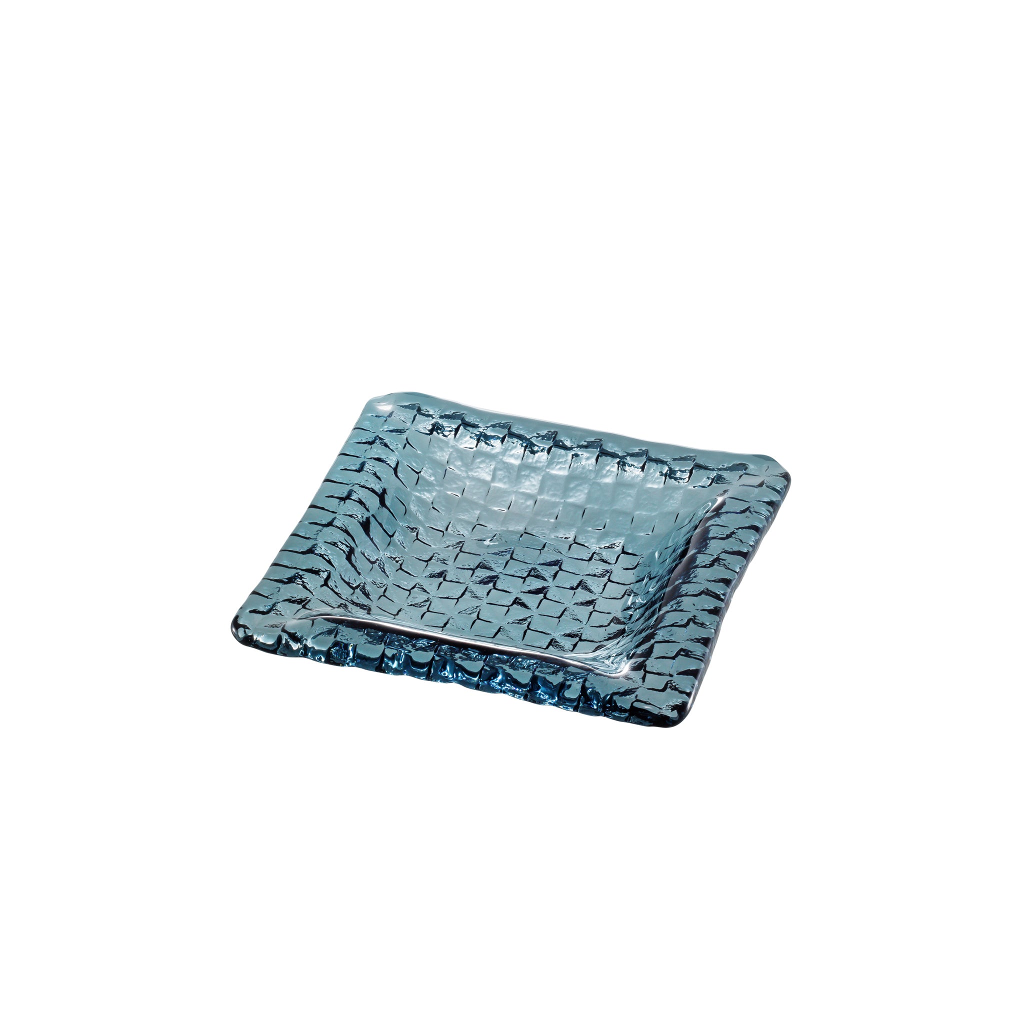 GRID PLATE - Square Plate Indigo, 6.7inch