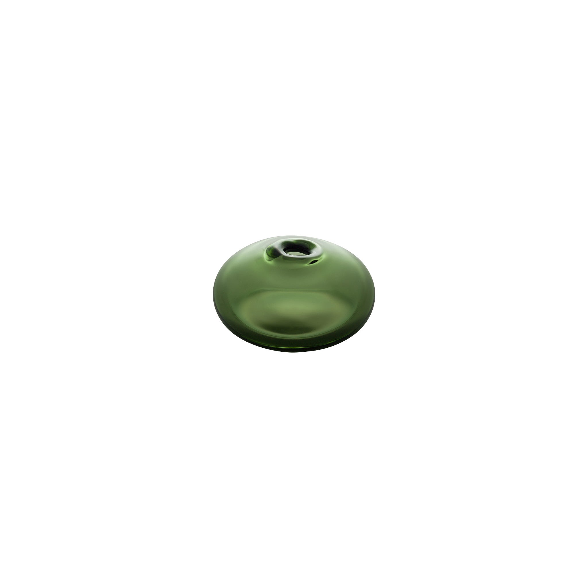 MINI VASE - Flat Round Bud Vase, Forest Green