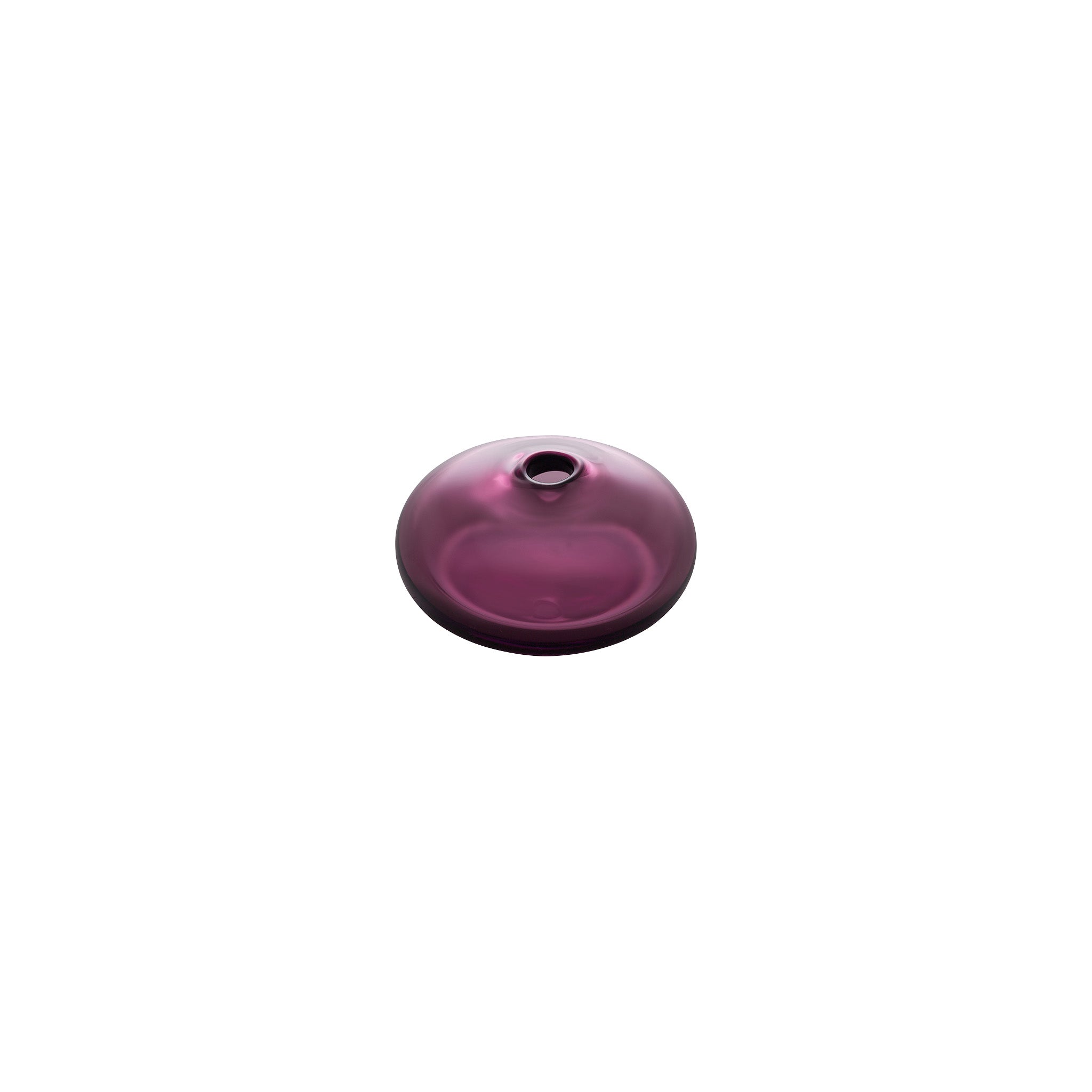 MINI VASE - Flat Round Bud Vase, Wine Red
