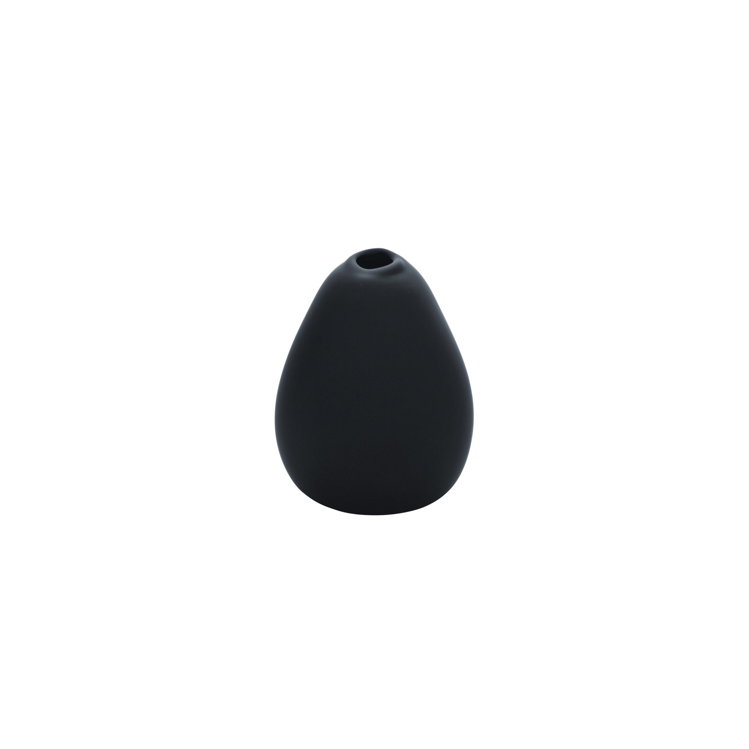 MINI VASE - Tall Triangle Stone Vase, Matte Black