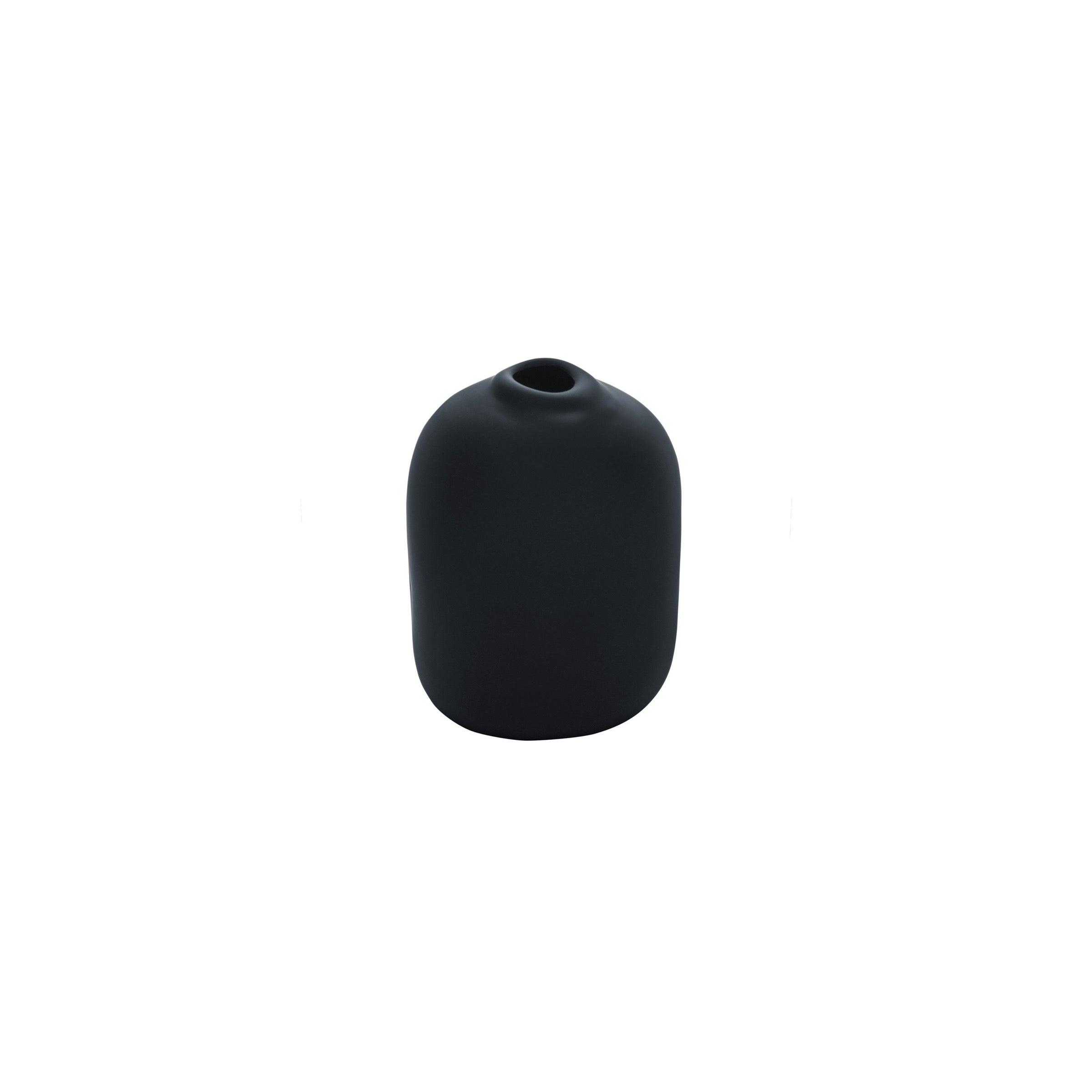 MINI VASE - Tall Rect.Stone Vase, Matte Black