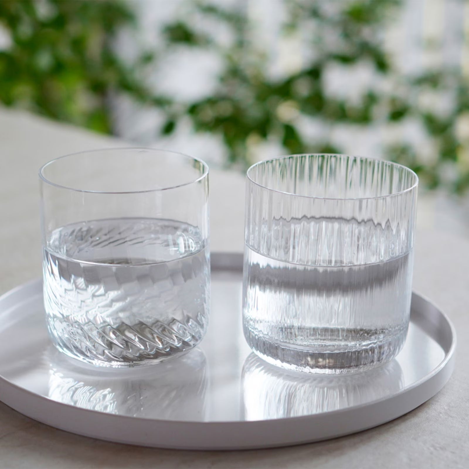 [NEW] MIZU WATER GLASS - Diagonal Lines Clear, 12.2oz