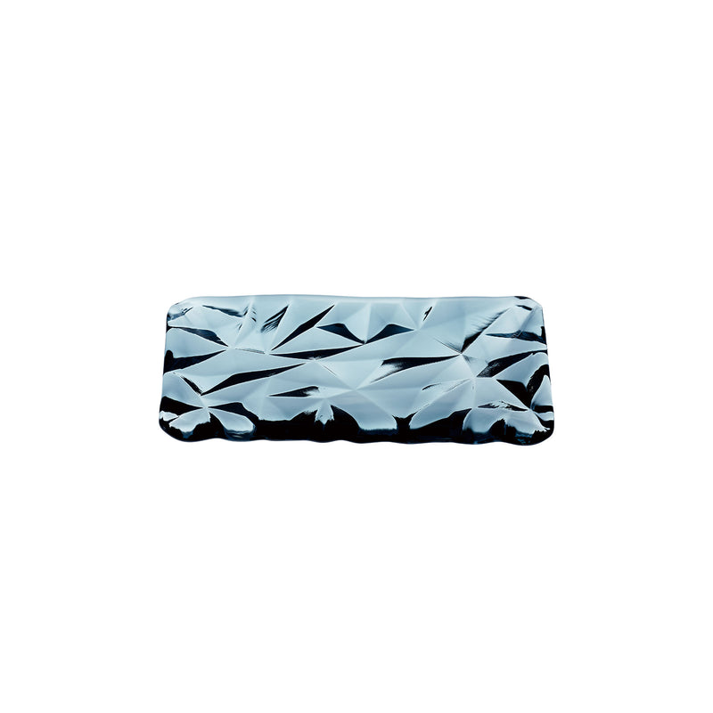 LIMPID PLATE - Rectangular Plate Indigo, 7.1 inch