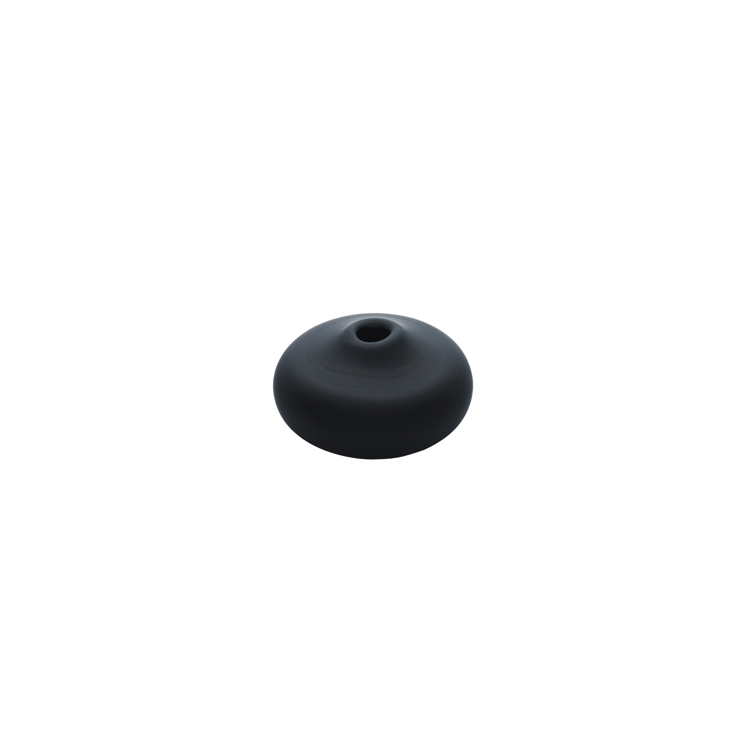 MINI VASE - Flat Round Bud Vase, Matte Black
