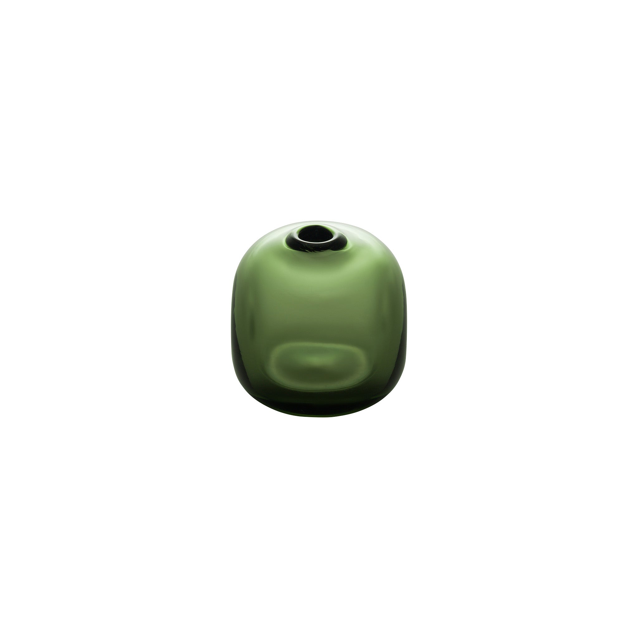 MINI VASE - Cube Riverstone Vase, Forest Green