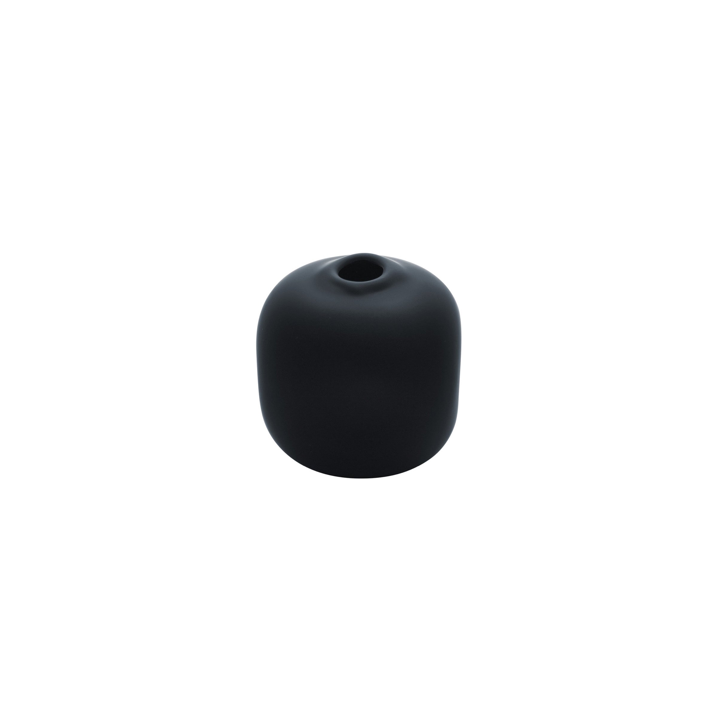 MINI VASE - Cube Riverstone Vase, Matte Black
