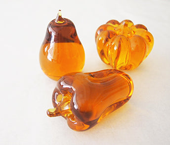 ORNAMENT - Pear Amber, 2.2inch