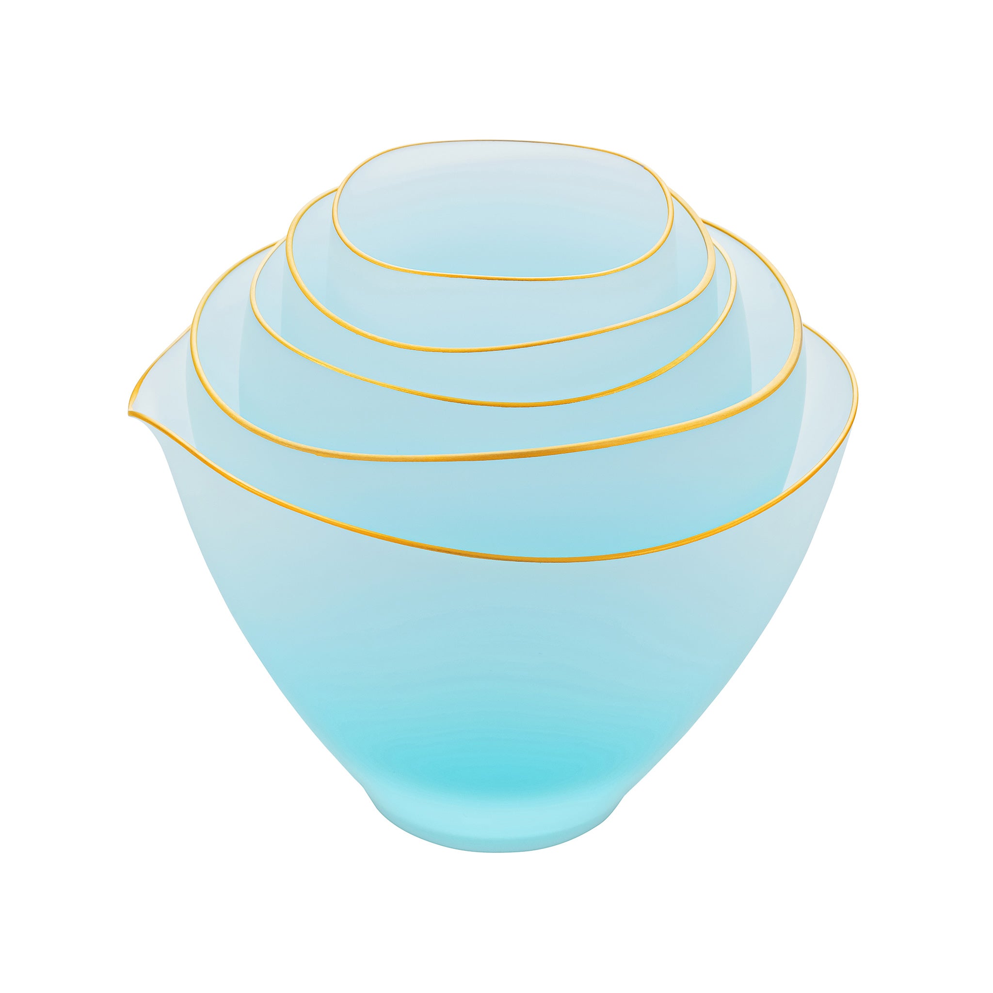 SAKI - Blue Frosted, 5 piece set, in wooden box